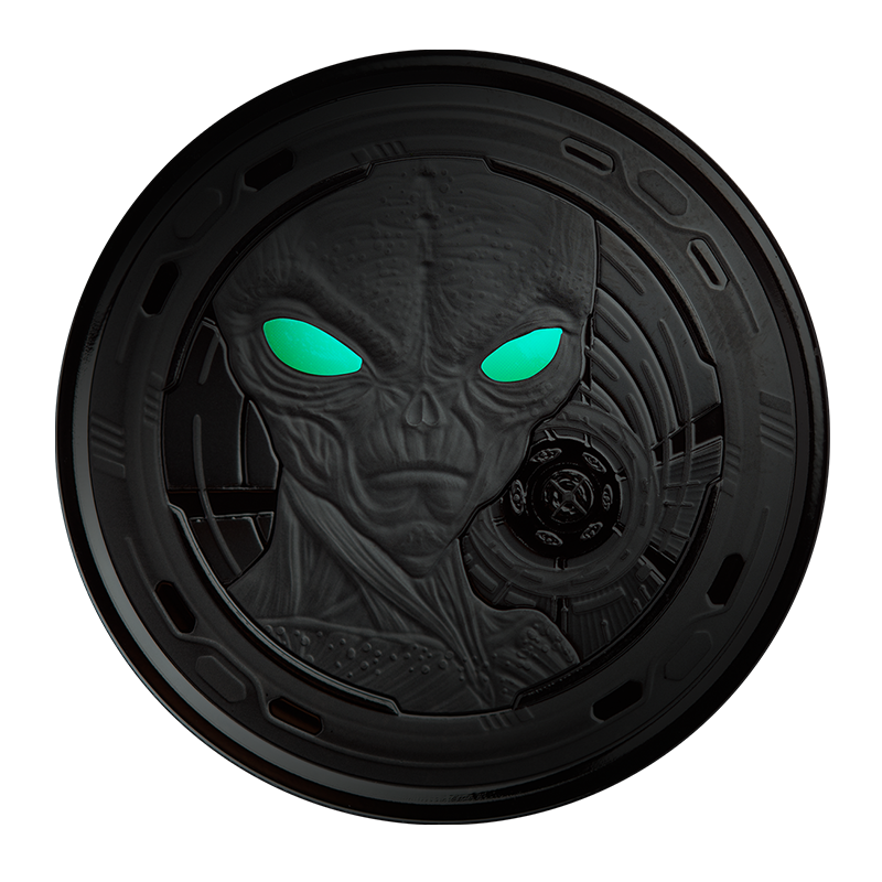 Image for 1 oz The Ghana Alien Black Rhodium Plated Coin (2022) from TD Precious Metals